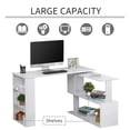 thumbnail image 4 of HOMCOM 360° Rotating Corner Desk PC Laptop Workstation Storage Shelf White, 4 of 10