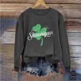 thumbnail image 1 of Levmjia T-Shirts pour Femmes de la Saint-Patrick Hauts Vert Trèfle Col Rond Imprimé Haut à Manches Longues Chandails, 1 of 4