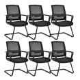 thumbnail image 1 of Giantex Set of 6 Home Office Guest Chair, Heavy-Duty Reception Conference Chair w/Adjustable Lumbar Support, Modern Mid Mesh Back Computer Chair, Easy Assembly, 1 of 8
