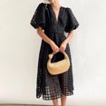 thumbnail image 4 of Ketyyh-chn99 Robes d'Été Grande Taille pour Femmes Robe Soleil Grande Taille Robes pour Femmes Décontractées Robes T-shirt Manches Longues Robe Bohème de Plage Noir, TG, 4 of 5