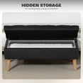 thumbnail image 4 of HOMCOM Banc Ottoman Rembourré avec Rangement avec Pattes en Bois, Noir, 4 of 10