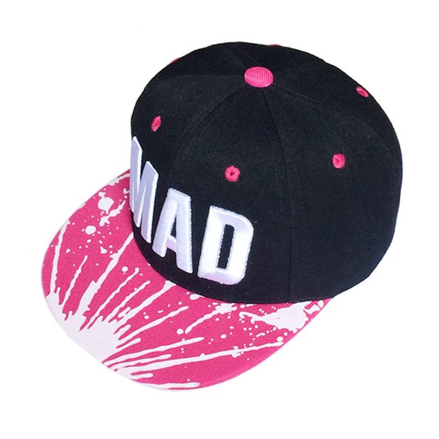 TIEVOSA Trend Hat Snapback Cap Kid Boys Girls Letters Baseball Caps Flat Hop Cap(Hot Pink)