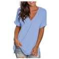 thumbnail image 2 of Birdeem Blouse Mode Femme Dégradé Imprimé Col en V Manches Courtes T-Shirt Ample, 2 of 6