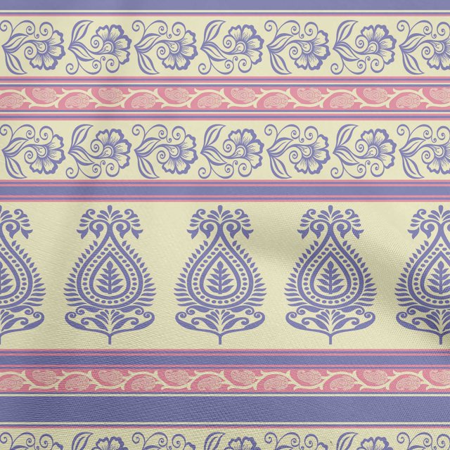 oneOone Silk Tabby Light Beige Fabric Asian Block Fabric For Sewing Printed Craft Fabric By The Yard 42 Inch Wide