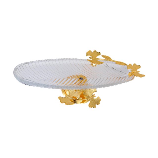 Siruishop Glass Serving Tray Multipurpose Pastry Tray Appetizer Tray for Fruits Snacks