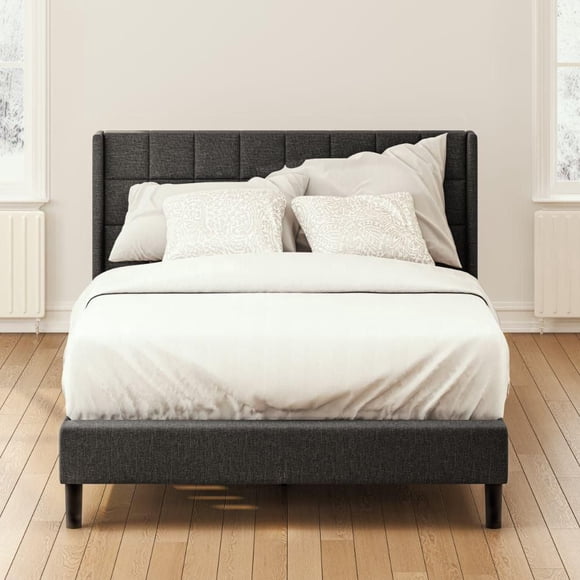 ZINUS Dori Upholstered Platform Bed Frame / Mattress Foundation / Wood Slat Support / No Box Spring Needed / Easy Assembly