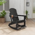 thumbnail image 3 of YUSAZENS Rocking Adirondack Chairs - Folding Rocking Chair with Footrest, Outdoor Chair with Retractable Ottoman and Cup Holder Black, 3 of 7