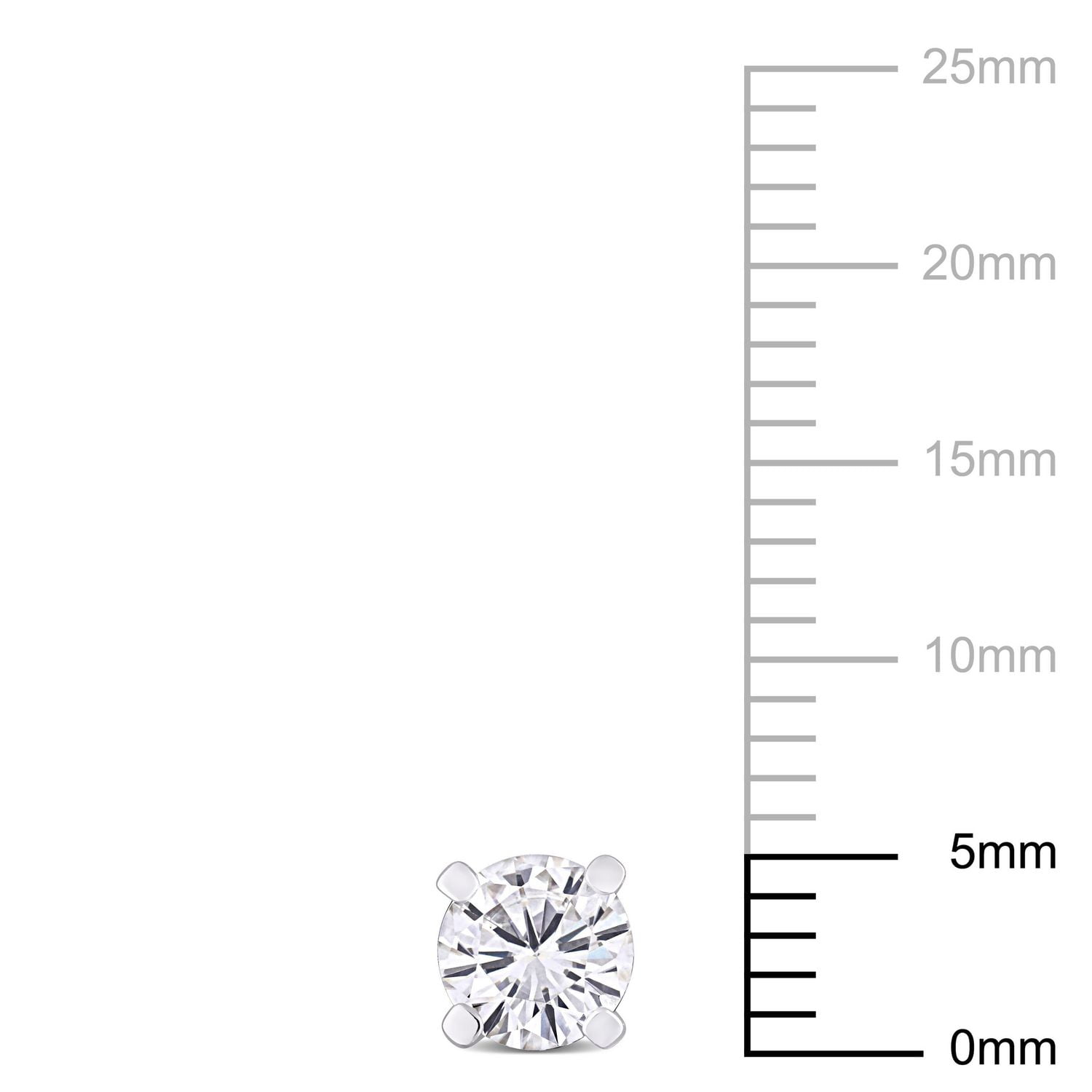 Clous d’oreilles solitaire de Miabella avec 1 CT PBT de moissanite en argent sterling