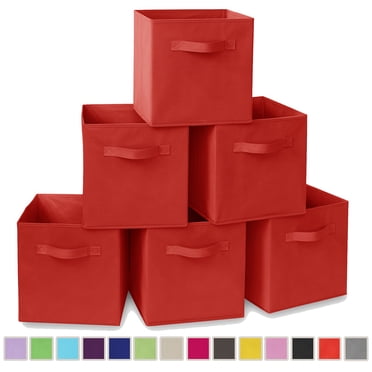 YOYTOO 6 Pack Collapsible Fabric Cube Storage Bins, 11" Collapsible Cube Organizer Baskets Bins
