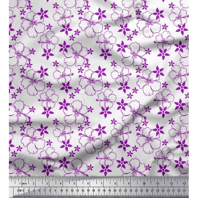 Soimoi Poly Georgette Fabric Artistic Floral Print Fabric by Yard 52 Inch Wide