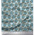 thumbnail image 1 of Soimoi Poly Georgette Fabric Leaves & Floral Block Decor Fabric Printed Yard 42 Inch Wide, 1 of 3