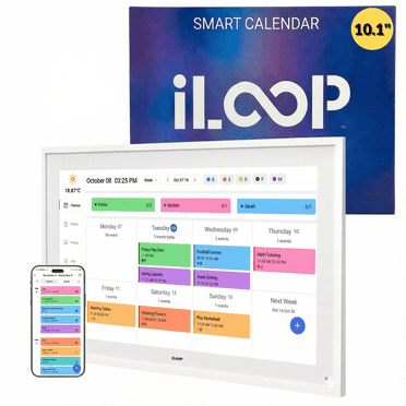 iLoop 10.1” Digital Calendar 32GB | 3 Modes: Calendar, Wi-Fi Photo and Video Frame & Art Gallery | Touchscreen