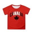 thumbnail image 1 of T-shirt à Manches Courtes pour Filles de la Fête du Canada, Col Rond d'Été, Coupe Décontractée, Chandails de Base, 1 of 4