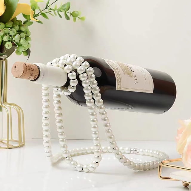 Yhmxh Home Decor,Room Decor,Bathroom Decor Pearl Necklace Wine Rack Suspended Red Wine Rack Home Desktop Decoration Style Ornament Pendant Pendant