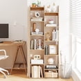 thumbnail image 2 of Gymax 11-Tier Bookcase w/Anti-Tipping Kits Wood Display Shelf Tree-Shaped Bookshelf Natural, 2 of 10