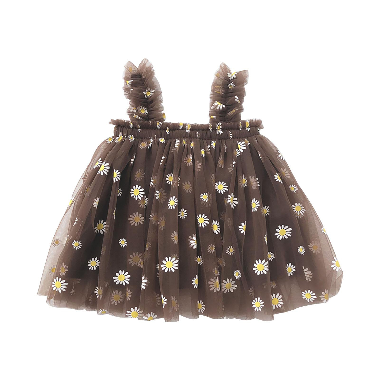Cameland Robe d'Été Mignonne pour Bébés Filles, Douce, à Bretelles, Sans Manches, Imprimée de Fleurs, en Dentelle