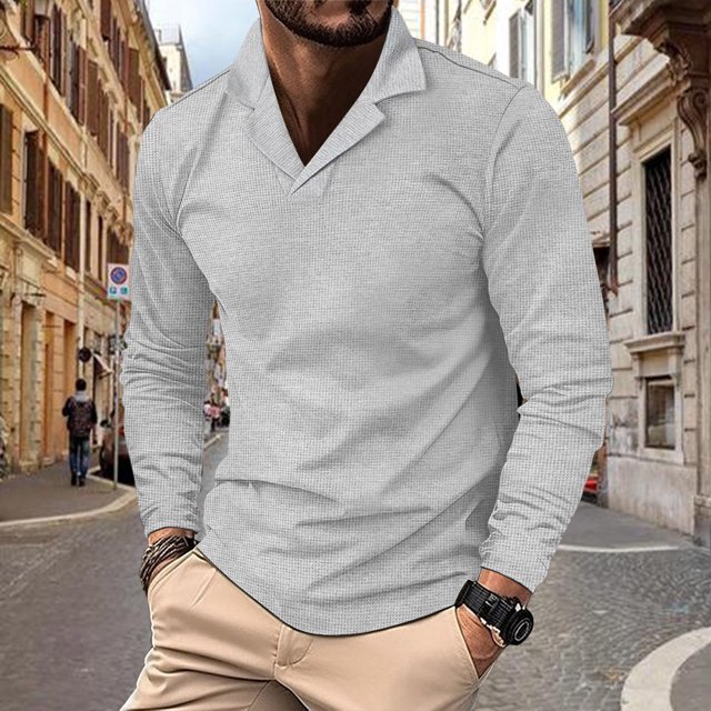 RXIRUCGD Haut Décontracté à Manches Longues pour Hommes, Gris, Taille : 2TG