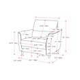 thumbnail image 2 of CorLiving Caroline Upholstered Indoor Accent Arm Chair and a Half with Wood Legs and Cushioned Back, Light Grey, 2 of 9