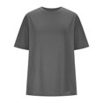 thumbnail image 3 of Plebaso T-Shirts Surdimensionnés pour Femmes 2025 Manches Courtes Hauts Amples Col Rond Décontracté Uni T-Shirts Basiques pour Femmes, 3 of 5