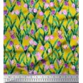 thumbnail image 1 of Soimoi Rayon Fabric Leaves & Tulip Floral Print Sewing Fabric Yard 42 Inch Wide, 1 of 3