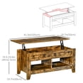 thumbnail image 3 of HOMCOM Lift Top Coffee Table with Hidden Storage and Open Shelves, 3 of 10