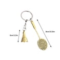 thumbnail image 2 of Simulated Badminton Keychain Pendant | Silver Alloy Souvenir | Sports Lovers Gift | Durable 8x3cm Accessory | Novelty Racket & Shuttlecock Design | 1 Piece, 2 of 8
