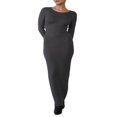 thumbnail image 1 of Women‘s Solid Color Long Sleeve Open Back Tie Up Long Evening Dress, 1 of 8