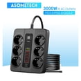 thumbnail image 2 of Barre d'Alimentation 6 Prises CA 3000W Station de Charge USB 6 Cordon d'Extension 2 m PD 20W QC3.0 Port USB Chargeur à Prises Multiples Prise d'Alimentation, Compatibilité Universelle, 2 of 6