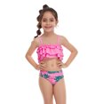 thumbnail image 2 of KAWELL Maillot de Bain Fille Deux Pièces Tankini Plissé à Volants, 2 of 6
