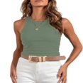 thumbnail image 1 of Women Solid Color Tank All-match Slim Stylish Sleeveless Crop Top, 1 of 7