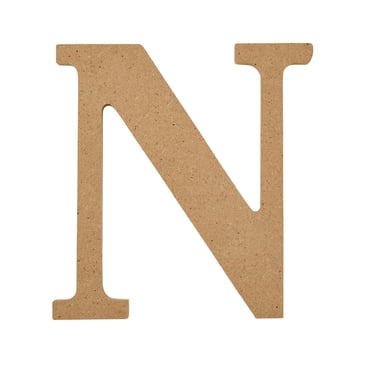 Plaid Unfinished Wood 5" Letter, N