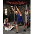 thumbnail image 3 of Memoryfield Multi-Functional Fitness Power Cage, Squat Rack with Dual Pulley for Complete Home Strength Workout, Red, 3 of 9