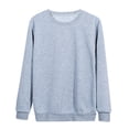 thumbnail image 4 of Moxiu Chandails pour Femmes Chandails Décontractés à Col Rond pour Femmes Chandails Basiques de Couleur Unie à Manches Longues Mignons Tuniques Hauts Coupe Ample Chandails Gris,G, 4 of 5