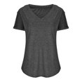 thumbnail image 4 of Timegard Tops for Women V Neck Short Sleeve Button Comfy Summer Casual Loose Tops Tee Solid Color, 4 of 6