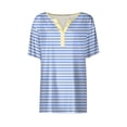 thumbnail image 4 of XMMSWDLA T-Shirts Blouse Basiques à Manches Courtes à Col Rond Décontractés pour Femmes Hauts Bleus de Travail pour Femmes, 4 of 5