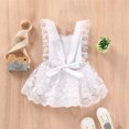 thumbnail image 3 of MIASHUI Girls Solid Color Lace Romper Dresses Summer Sleeveless Bodysuit Clothes,White,18-24 Months, 3 of 8