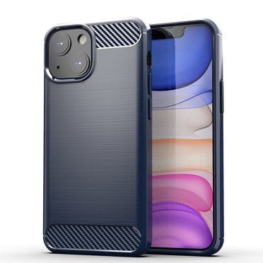 PANDACO Navy Brushed Metal Case for iPhone 13