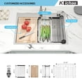 thumbnail image 4 of Kichae 28 Kitchen Sink Drop In - 28x22 Inch Drop Sink Workstation Stainless Steel Single Bowl Topmount Overmount Kitchen Sink Handmade Basin, 4 of 4