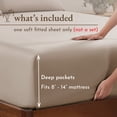thumbnail image 4 of California Design Den Twin XL Fitted Sheet Only - 100% Cotton Sateen, Soft and Breathable -Light Grey, 4 of 10