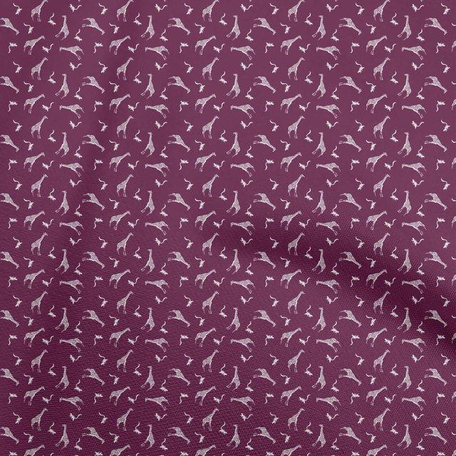 oneOone Rayon Purple Fabric Giraffe Sewing Craft Projects Fabric Prints By Yard 56 Inch Wide