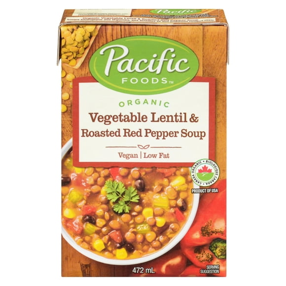 Pacific Foods Légumes Lentilles Poivron Rouge Bio Soupe