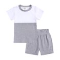 thumbnail image 1 of Plebaso Baby Girls Boys Two-Piece Sets Matching Color Round Neck Short-sleeved Blouse Shorts Infant Summer Clothes, 1 of 4