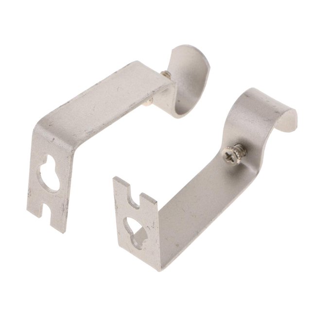yuksok Ensemble de 2 Supports de Tringle à Rideaux Tringle à Rideaux Double Facile Sans Perçage Droit dans Argent