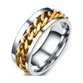 thumbnail image 2 of Simple Ring Delicate Finger Ring Stainless Steel Jewelry Creative Ring Fashion Finger Ring for Man Boy Male (Gold With Box Size 10), 2 of 6