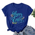 thumbnail image 1 of EGNMCR T-shirts Imprimés de Pâques pour Femmes T-shirts Graphiques pour Femmes T-shirts Imprimés de Pâques Col Rond Manches Courtes T-shirt Ample Haut T-shirts pour Femmes, 1 of 3
