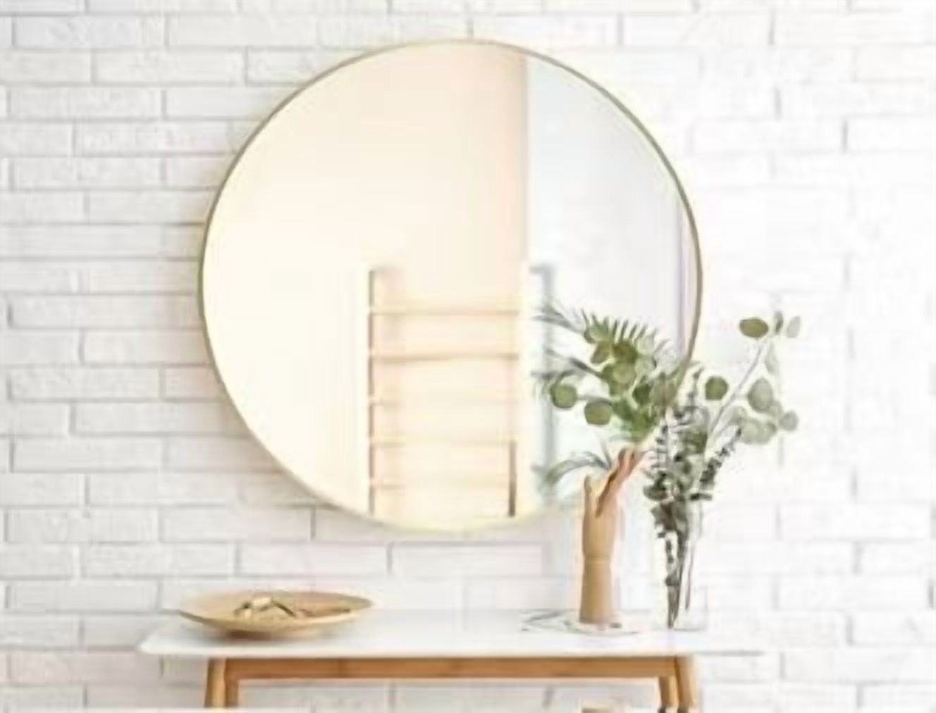 Better Homes & Gardens Miroir Mural Rond Doré de 28 pouces avec Cadre