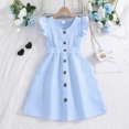 thumbnail image 2 of Liquidation d'Économies d'Été! WRKEKC Robes d'Été pour Filles, Robe Décontractée pour Filles, Robe d'Été à Manches Courtes pour Filles Col Claudine Mignonne Robe de Princesse Col Rond Jupe à Nœud de Princesse 8 Ans, 2 of 7