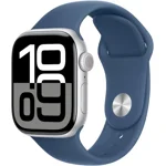 Apple Watch Series 10 GPS + Cellular 42mm in Silver Aluminum Case with Denim Sport Band - S/M