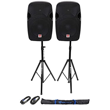(2) Rockville SPGN124 12 Haut-Parleurs DJ PA Passifs 2400W+supports+câbles+sac de Transport