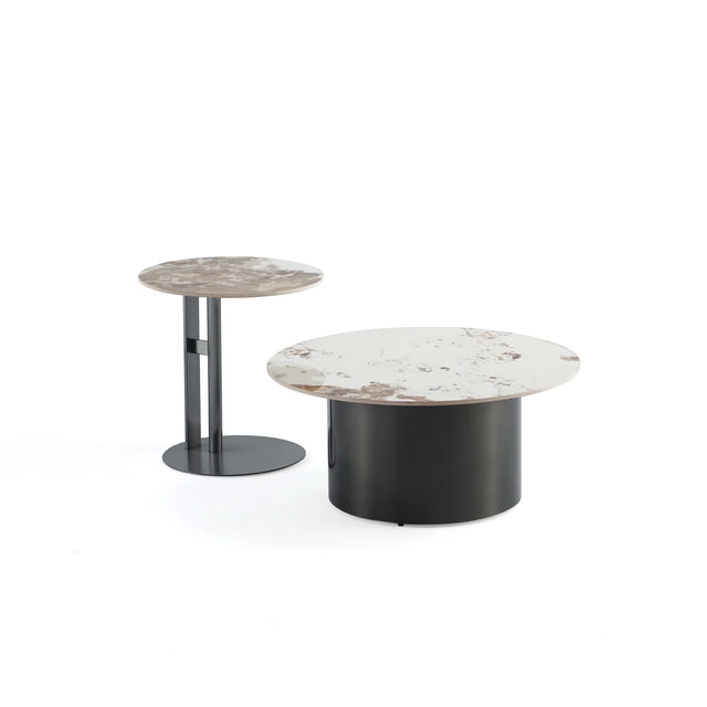 Manhattan Comfort Alondra Ensemble Moderne de 2 Pcs Table Basse et Table d'Appoint en Noir